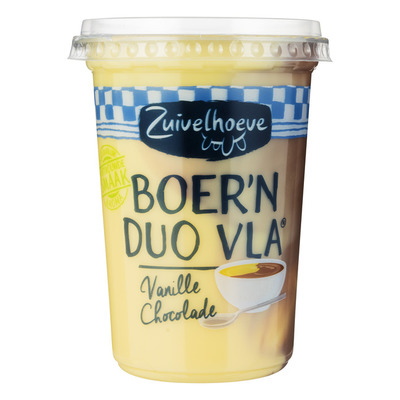 Zuivelhoeve Boer'n vla vanille chocolade beker