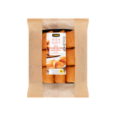 Huismerk aan Tafel met Mini Worstenbroodjes
