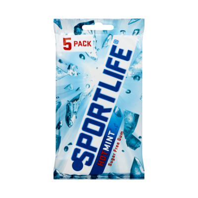 Sportlife Hotmint Sugar Free Gum 5 x 12 Gums