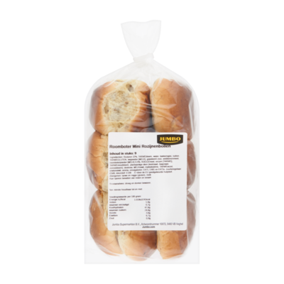 Huismerk Roomboter Mini Rozijnenbollen