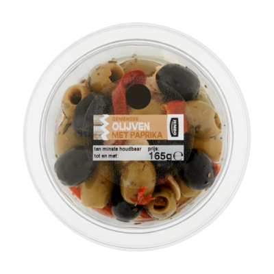 Huismerk Gemengde Olijven met Paprika