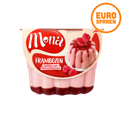 Mona Frambozen Pudding met Rode Bessensaus