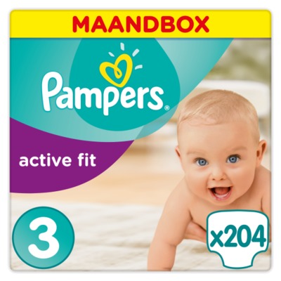 Pampers nr. 3 maandbox active fit midi 204 stuks