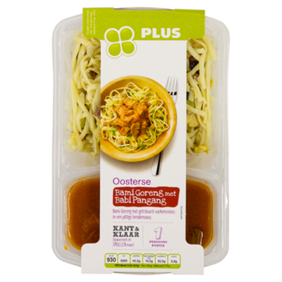 PLUS Bami goreng met krokante babi pangang