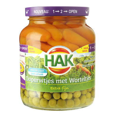 Hak Doperwtjes met worteltjes
