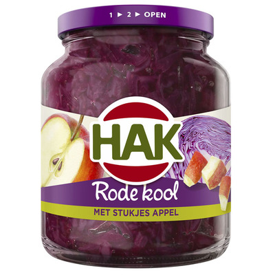 Hak Rode kool met stukjes appel