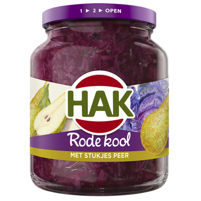 Hak Rode kool met stukjes peer