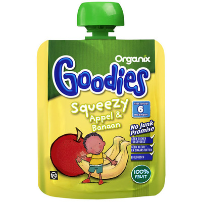 Organix Goodies Squeezy Appel & Banaan 6 mnd