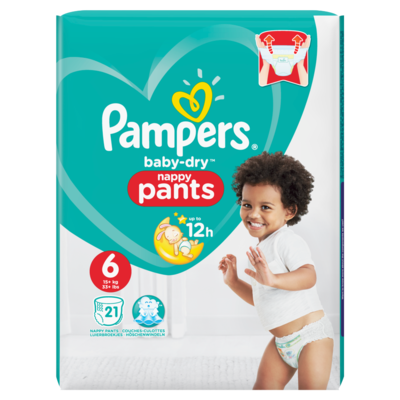 Pampers Baby-Dry Pants S6, x21, Luchtdoorlatende Banen
