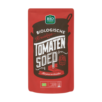 Huismerk Soep in Zak Biologische Kruidige Tomatensoep
