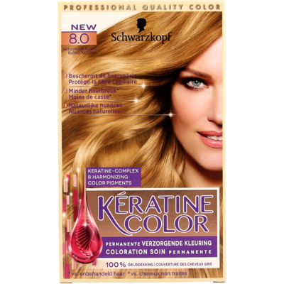 Schwarzkopf kératine color 8.0 natuurlijk blond