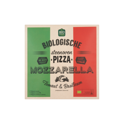 Huismerk Biologische Steenoven Pizza Mozzarella Tomaat & Basilicum