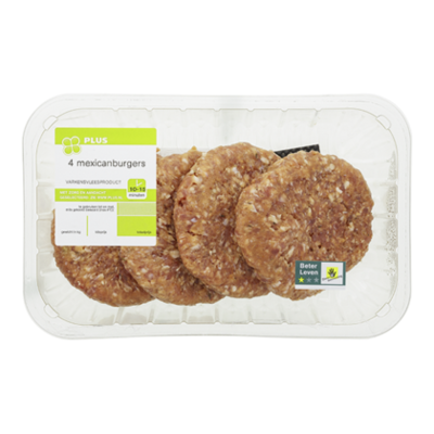 Huismerk Mexicaanse burger 4 stuks