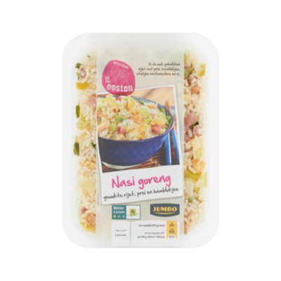 Huismerk Nasi Goreng Gewokte Rijst, Prei en Hamblokjes