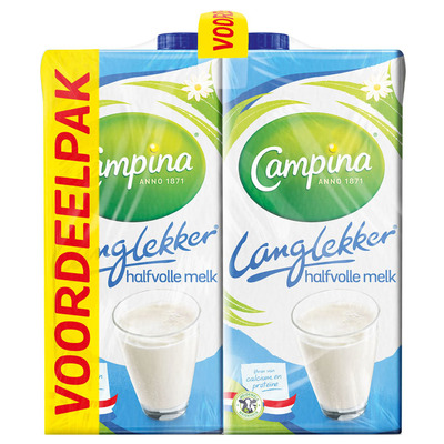 Campina Langlekker halfvolle melk voordeel
