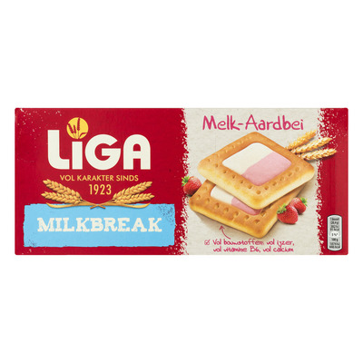 Liga Milkbreak biscuits duo melk-aardbei