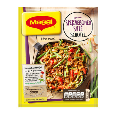 Maggi Dagschotel sperziebonen - satésaus
