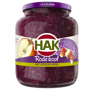 Hak Rode kool met stukjes appel