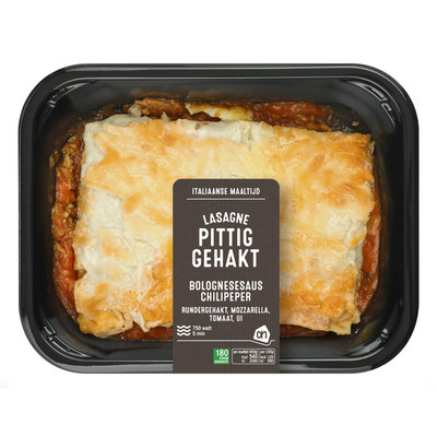 Huismerk Verse lasagne met pittig gehakt