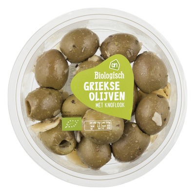 Huismerk Biologisch Griekse groene olijven met knoflook