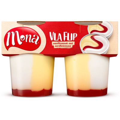 Mona Vlaflip vanillevla/ yoghurt/ aardb.saus