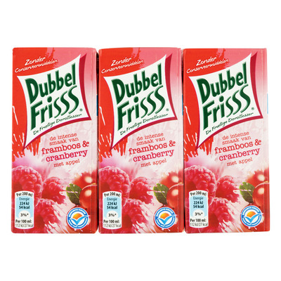 DubbelFrisss Framboos & cranberry multipack