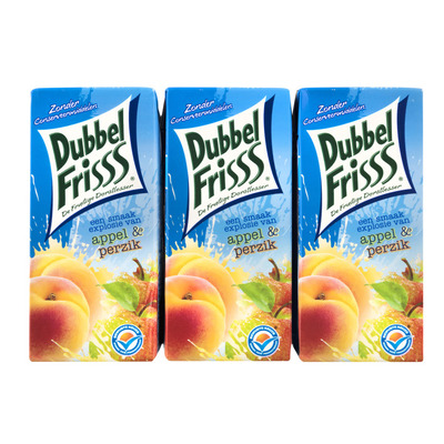 DubbelFrisss Appel & perzik multipack