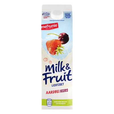 Melkunie Milk & fruit lichtzoet aardbei-kers
