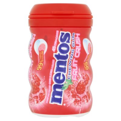 Mentos Gum Fruit Crush Aardbei 45 Stuks 90 g