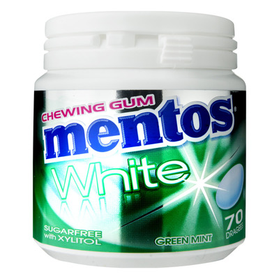 Mentos Gum Bottle white green mint