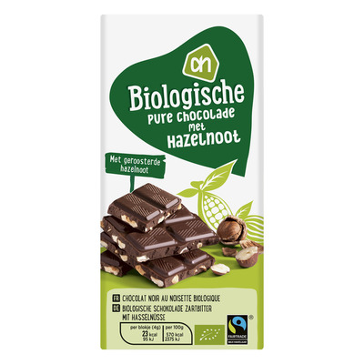 Huismerk Biologisch Pure chocolade met hazelnoot