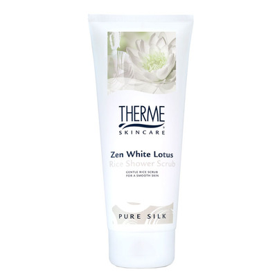 Therme Zen white lotus rice shower scrub