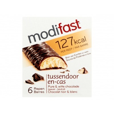 Modifast Protiplus reep met witte en pure chocoladesmaak