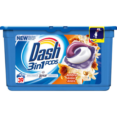 Dash 3in1 pods touch of lenor amber