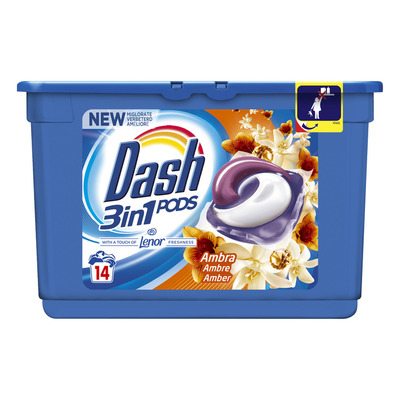 Dash 3in1 pods touch of lenor amber