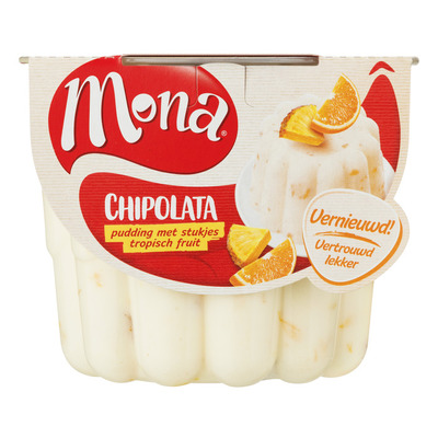Mona Chipolatapudding met tropisch fruit