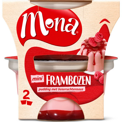 Mona Pudding framboos rode bessensaus duo