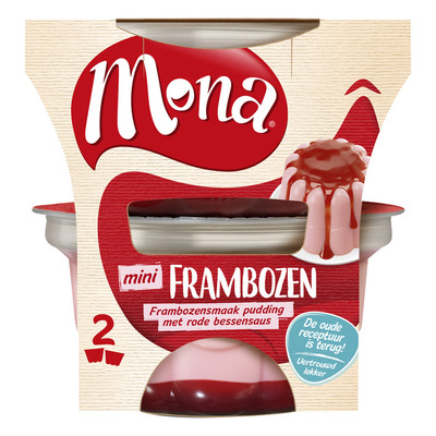 Mona Pudding framboos rode bessensaus duo