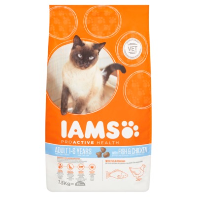 Iams proactive health fish & chicken 1-6 jaar zak 1.5 kilo