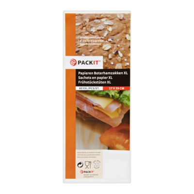 Packit Papieren Boterhamzakken XL