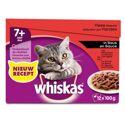Whiskas Senior vlees selectie in saus