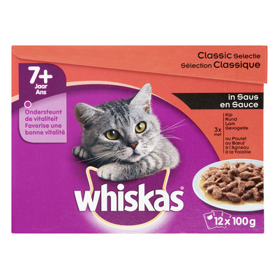 Whiskas Senior vlees selectie in saus