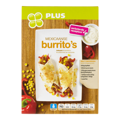 Huismerk Maaltijdpakket Mexicaanse burrito''s