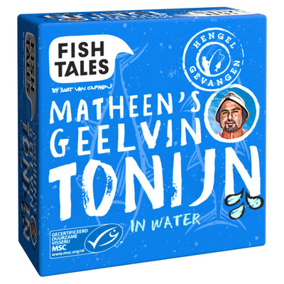 Fish Tales Metheen's geelvin tonijn in water