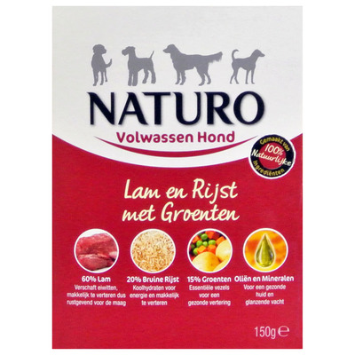 Naturo Lam en rijst voor de hond