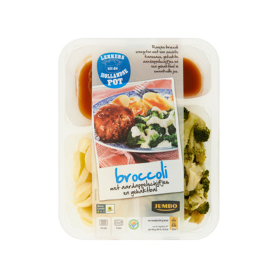 Huismerk Broccoli met Aardappelschijfjes en Gehaktbal