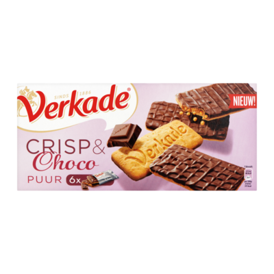 Verkade Crisp & Choco Puur 6 X 2 Stuks