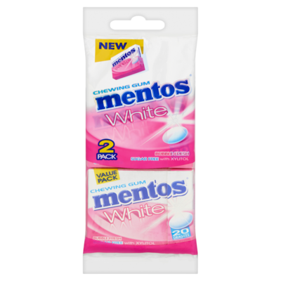 Mentos Gum white bubble fresh 2-pak