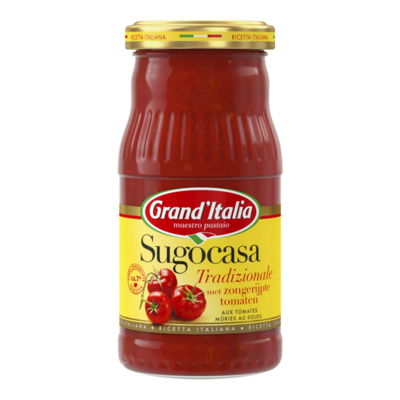 Grand'Italia Sugocasa Tradizionale met Zongerijpte Tomaten