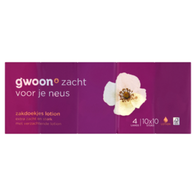 G'woon Zakdoekjes 4-laags lotion
